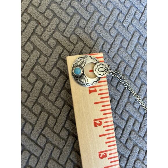 Attitude Jewelry Montana Silversmiths Hoop Earrings & Necklace Turquoise Western - Picture 10 of 10